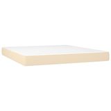 vidaXL Boxspringbed met matras, stof, crèmekleurig, 200x200 cm