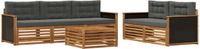 vidaXL Acacia Hout Bank Loungeset Natuurlijk en Antraciet