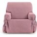 ECOMMERC3 Housse de canapé 1 place en tissu jacquard, non élastique, couleur : rose, avec nœuds décoratifs et protection élégante pour votre canapé