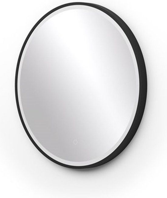 Maxaro Ronde Badkamerspiegel Vivo zwart met LED Verlichting 60 cm