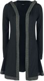 Black Premium by EMP Zwart vest met capuchon en knopenrand - Dames - M