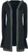 Black Premium by EMP Zwart vest met capuchon en knopenrand - Dames - M