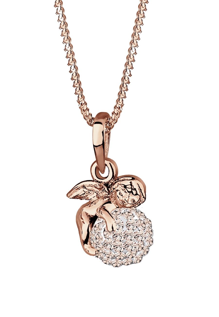 Elli Halsketting Dames Engel Bal Hanger Beschermengel Talisman met Kristallen in 925 Sterling Zilver