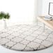 Safavieh SGH282B Hudson Flokatitetapijt, Marokkaans, geometrisch patroon, vierpas, grijs/ivoorkleurig, vierkant, 152 x 152 cm modern 5' Round ivoor/grijs