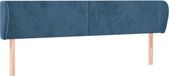 vidaXL Hoofdbord - 163x23x78/88 cm - Velours - Bleu foncé
