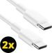 ThunderGold 2x USB C kabel 60W - USB C naar USB C - 1 Meter - Wit