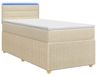 vidaXL Boxspringbed met matras, crème, 100 x 200 cm, gestoffeerd