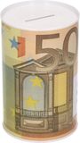 Johntoy Spaarpot 50 euro biljet - 8 x 13 cm - Blikken/metalen spaarpotten met euro biljetten