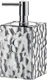 Gedy New Martina Zeeppompje, Zeepdispenser, Keramisch, Zilver, 7,5 x 7,5 x 16