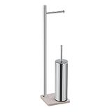 Gedy Trilly staande lamp, roestvrij staal, chromen zuil en beige, 14 x 14 x 62,8 cm