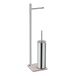 Gedy Trilly staande lamp, roestvrij staal, chromen zuil en beige, 14 x 14 x 62,8 cm