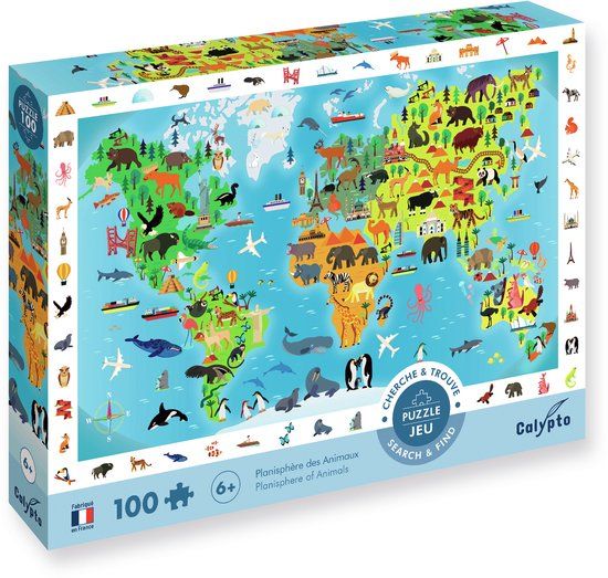 SentoSphère Puzzel Zoek en Vind Planeet Vol Dieren 100 stukjes