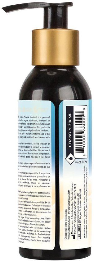 Sensuva Natural Water-based Personal glijmiddel origineel Unflavored 125ml