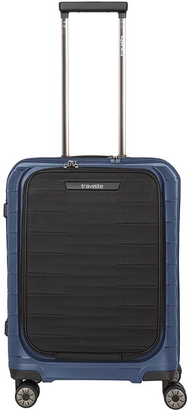 Travelite Mooby 4 Wiel Trolley S Frontpocket Blauw