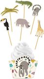 Folat Cupcake Decoratie Set Zoo Party - 12-delig