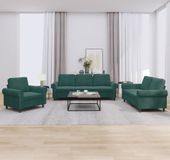 Maison Exclusive - Ensemble de canapé 3 pièces avec coussins, velours vert foncé