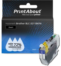 PrintAbout Huismerk Brother LC-3211BK Inktcartridge Zwart Hoge capaciteit