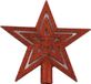 Gerimport Piek kerstboom - ster - rood - kunststof - 19 cm