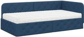 vidaXL - Lit d'angle - Bleu - 90 x 200 cm - Tissu