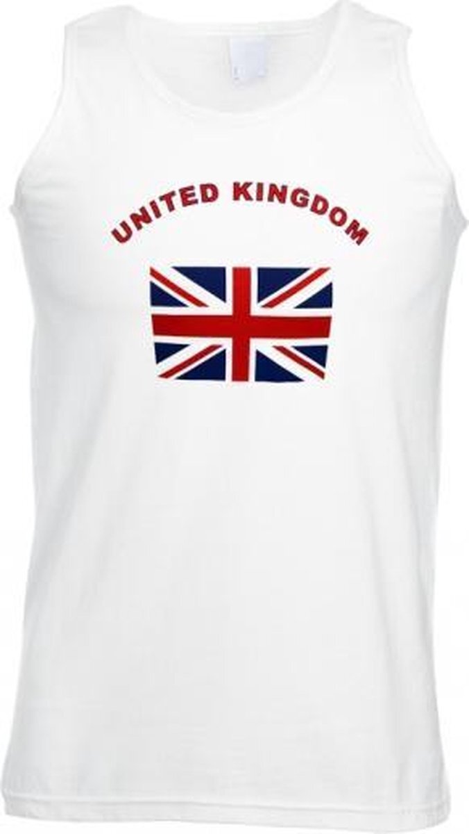 Shoppartners Witte heren tanktop United Kingdom XL