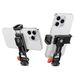 K&F CONCEPT Metalen telefoonstatief, universele smartphonestandaard met 2 koude schoenhouders, verstelbare mobiele telefoonhouder voor horizontale en verticale opnames, compatibel met iPhone/Samsung