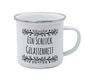 Mok Schluck Gelassenheit emaille 350ml, camping, outdoor, drinkbeker, emaille beker, voedselveilig, GEDA LABELS, blauw