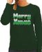 Bellatio Decorations Shoppartners Bv Merry Xmas foute Kerst sweater - Kersttrui - groen - voor dames - kleding - lange mouwen XL