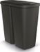 Poubelle à double compartiment - 50 litres pour le tri des déchets - Poubelle noire de 60 litres