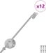 vidaXL Charnière de support de couvercle 12 pièces argent 194 x 36 x 18 mm