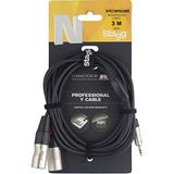 Stagg 21384 3 m Audio Splitter Y-kabel - Zwart