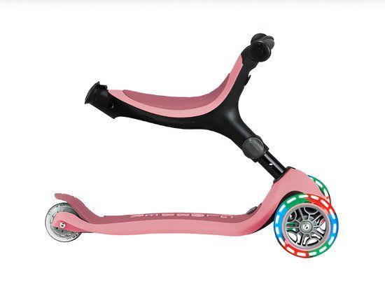Globber Go Up Active Lights Pastel Pink Scooter - Pink