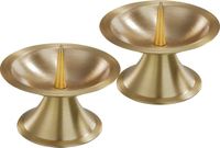 Trend Candles Luxe bougeoir pour bougies épaisses - 2x - or - métal - pour bougies de 5-6 cm