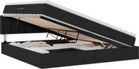 vidaXL Opbergbed met Matras Zwart 200 x 200 cm Stof