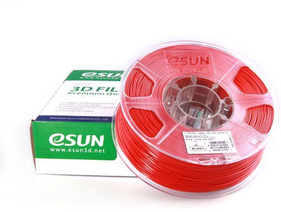 ESUN ABS+ Red 1.75mm 3D printer filament - 6922572229051