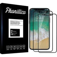 Phonillico® Gehard glas voor Apple iPhone 11 [Pack 2] Volledige film zwarte rand Ultrabestendig schermbeschermingsglas