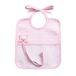 FILET - Slabbetje van zachte 3D-stof met fopspeenhouder en tas van Aida stof, ideaal voor pasgeborenen, 100% Made in Italy, roze en wit