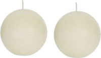 Spaas Rustieke Bolkaars - Ivoorwit - 2 stuks - Ø 8 cm - 45 branduren