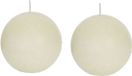 Spaas Rustieke Bolkaars - Ivoorwit - 2 stuks - Ø 8 cm - 45 branduren