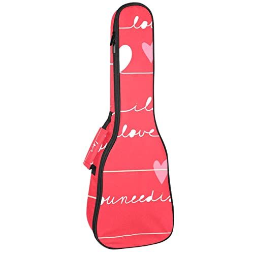 Mersov Tenor Ukulele Gigbag Waterdichte Ukelele Case Gewatteerde Rugzak, Geweldig voor Sopraan Concert (21/23/24") Liefde Valentijnskaart