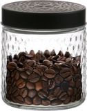 Urban Living Voorraadpot/bewaarpot Roma - 500 ml - glas - zwart - D12 x H12 cm