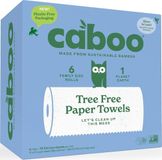 Caboo Tree Free Bamboo Paper Towels, 6 Rolls, Earth Friendly Sustainable Kitchen Paper Towels with Strong 2 Ply Sheets