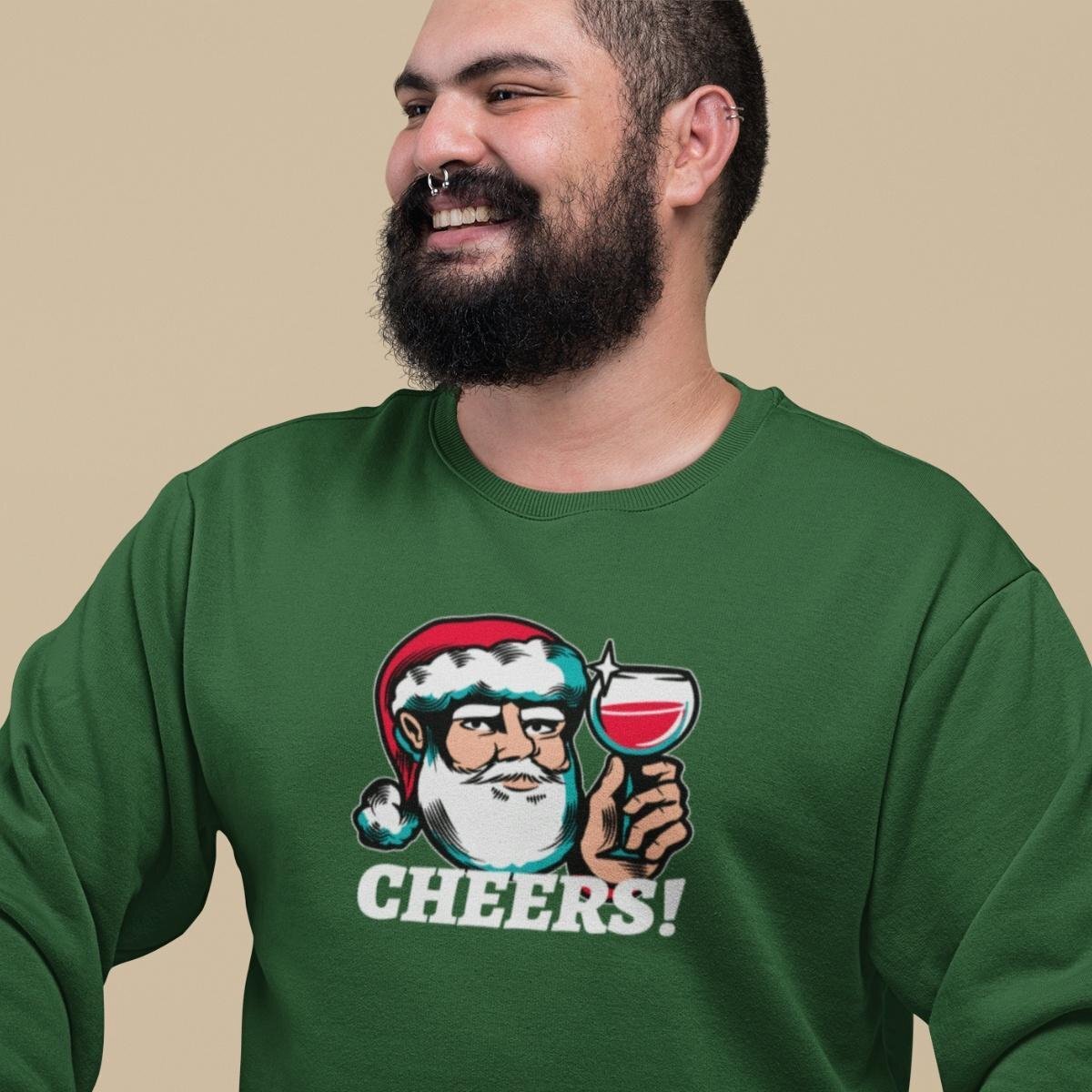 B&C Collection Foute Kersttrui Groen Cheers Maat 2XL