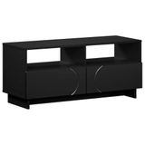 vidaXL - Meuble TV - 90 x 34,5 x 40 cm - Noir - Bois traité