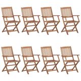 VidaXL Fauteuils de jardin 8 pièces Acacia