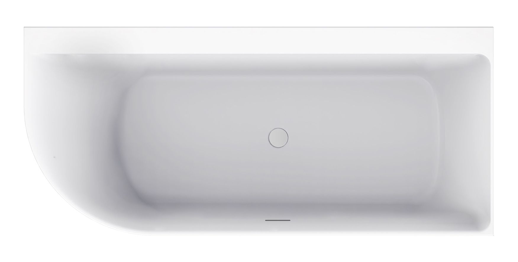 Wiesbaden Zenn Corner Bath Right 180x80cm Acrylic Matte White with Waste Matte White