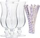 Secret de Gourmet Cocktail glazen - 4 st - 440 ml - incl. 100x rietjes - lila