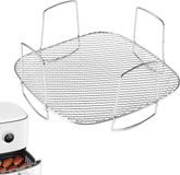 Merkloos / Sans marque Wan GmbH Airfryer Bakrek - Grillmandje Oven - Gezond Koken - Gelijkmatige Hitte - 20 cm - Zilver