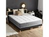 Matelas ressort 7 zones sommier couette oreillers 2x80x200 noir