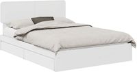 vidaXL Opbergbed met lade en hoofdeinde Wit 140 x 190 cm Bewerkt hout