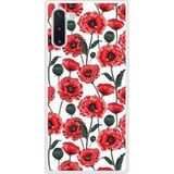 Samsung Galaxy Note Fleurs de pavot Verstevigd hoesje met sublimatie bedrukking